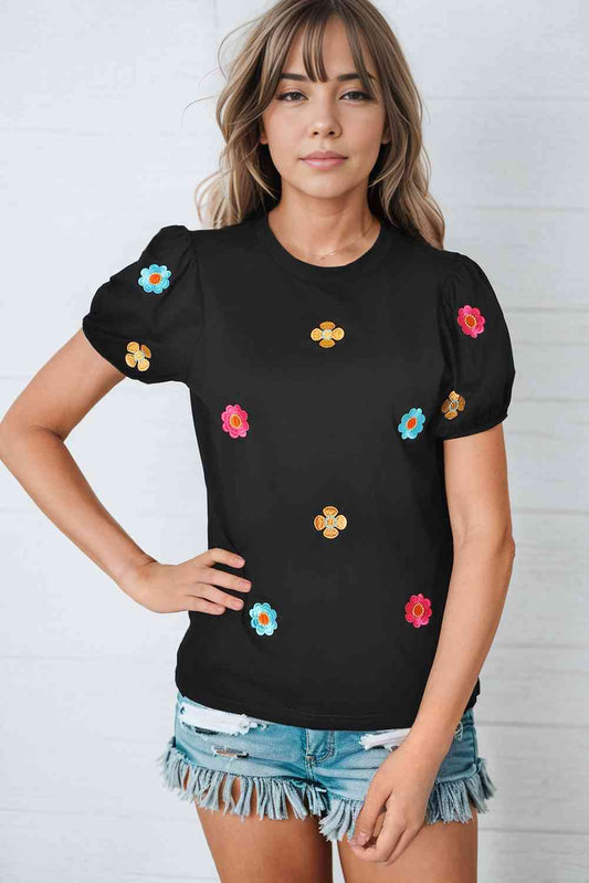 Embroidered Flower Top