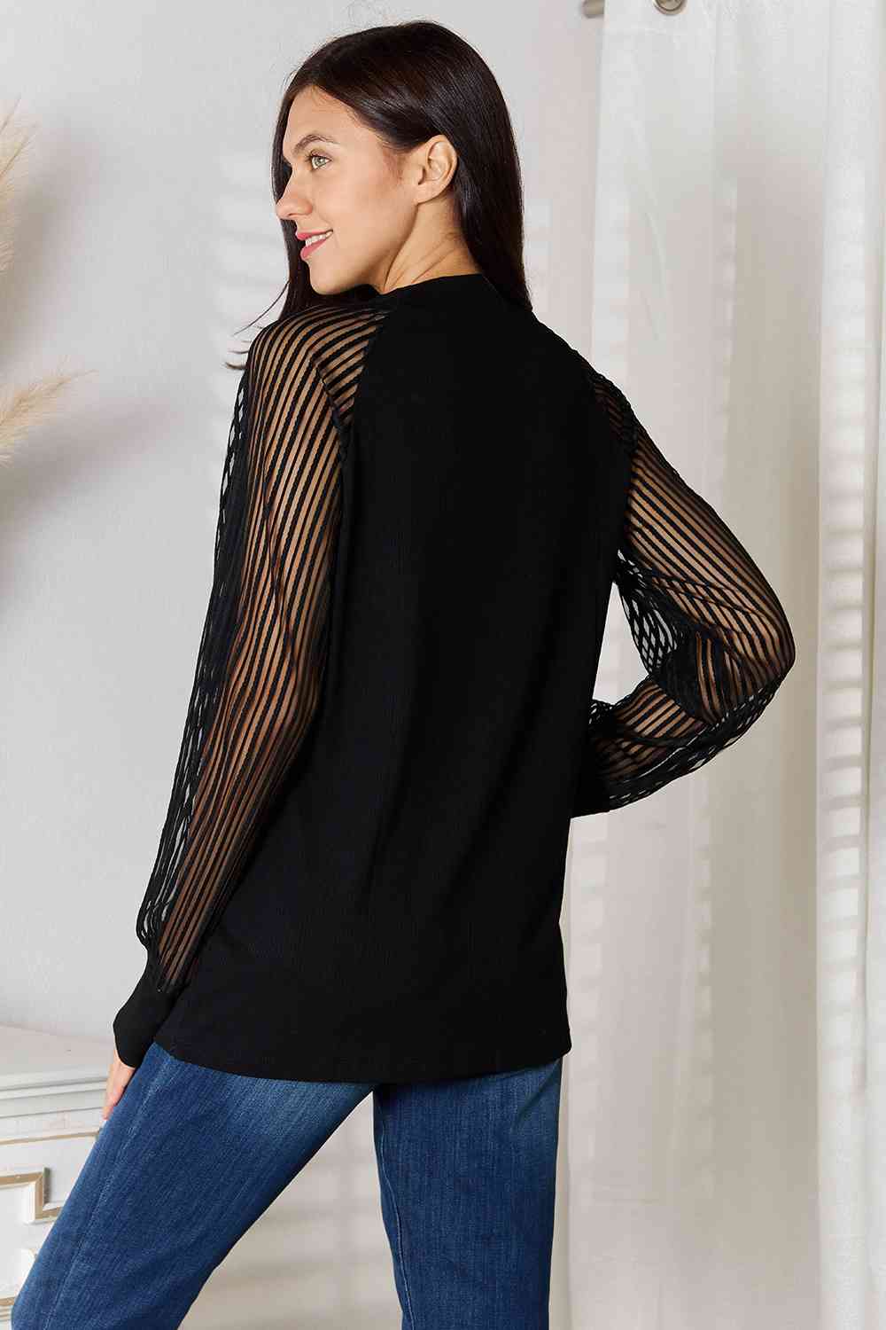 Mesh Sleeve Blouse