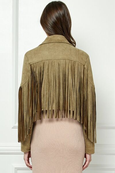 Suede Fringe Moto Jacket