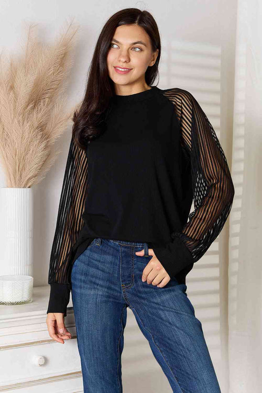 Mesh Sleeve Blouse